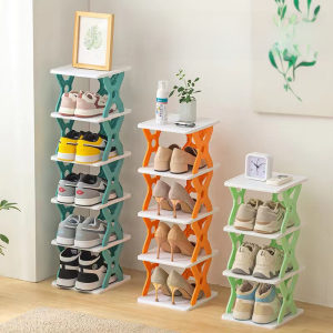 Multi-Layer Folding Shoe Rack Easy to Install Space Organizer for Home Dormitory behind Door Storage Shelf Shoe Stand