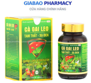 Viên uống CÀ GAI LEO TAM THẤT XẠ ĐEN hỗ trọ giải độc gan thanh nhiệt mát gan Chai 50 viên