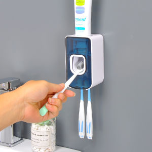 Automatic Toothpaste Dispenser Wall Mount Set Hole-Free Bathroom Organizer