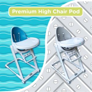 Orange and Peach Premium 5-in-1 High Chair Pod (Ocean Teal and Steel Grey)