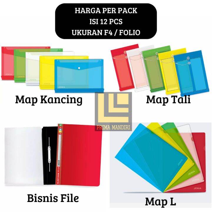 Pcs Map Plastik Ukuran Folio Map Kancing Map Tali Map Bisnis File Map L Clear Sleaves