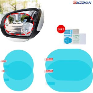 2pcs Car Rearview Mirror Film Sticker Side Window Rainproof Clear Film Anti-Fog Waterproof Protective Films for Car Motorcycle