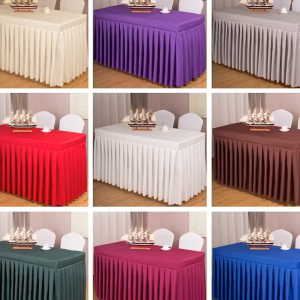 Folding Table Skirting Rectangular Conference Table Cloth Cover Hotel Banquet Wedding Party Table Decorate Tablecloth
