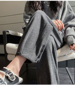 Deep Grey Loose Womens Sports Pants High Waist Harlan Style Korean Version Comfortable Home Leisure Grandma Carrot Pants