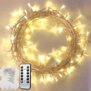 1PC 10M100LED outdoor waterproof LED string light with remote controlpowered by 3AA batteryused for courtyard decoration