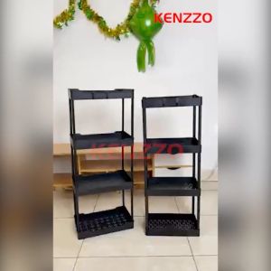 Rak plastik rak toilet rak kamar mandi rak dapur serbaguna dengan roda