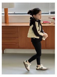 Girls Spring Autumn Hooded Jacket 2025 New Style Childrens Outerwear Korean Style Versatile Coat for Kids And Toddlers