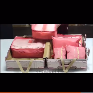 BB011 Solid Color 6pcs Set Pouches Traveling Luggage Suitcase Clothes Split Bag 6in1 Bag