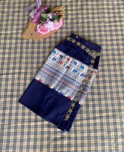 ชุดพื้มืองเด็กเสื้อผ้าฝ้าย+ผ้าถุงสีขาวลายช้าง