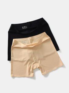 Ice Silk Mesh Safety Pants Womens Invisible Seamless Underwear High Waist Briefs Skin Color Prevent Exposure Flat Angle Pants