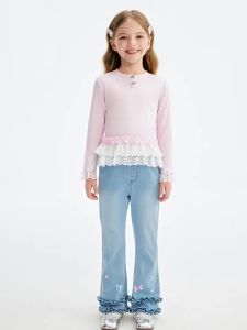 Mini peace | Quần Jeans Xòe Có Nơ Cho Bé Gái Mới Về