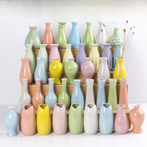 Mini Ceramic Flower Vase Creative Fresh Style Home Decoration Tabletop Ornament Hydroponic Flower Holder Simple Design