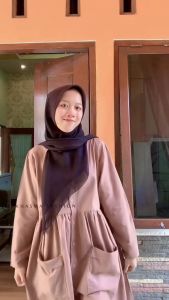 Tunik Wanita Terbaru/Atasan Wanita Korea Style/Organza Tunik/Long Tunik Jumbo/Atasan Wanita Bahan Premium Linen