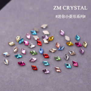 Mini Colorful Nail Drill Flat Bottom Diamond Rhinestone Nail Art Decoration Rhombus Shape Nail Decoration Accessories