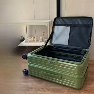 20-Inch Front Opening Luggage Carry-On Suitcase New Side Opening Travel Bag 24-Inch Silent Brake Wheels PC Handle Suitcase