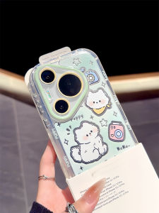 Cute Camera Phone Case Full Cover Shockproof Mirror Surface Huawei Pura70 pro Mate50/60 Cartoon Design Compatible  15/14/13/12 pro Max