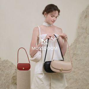MOSSDOOM Celia Bag Golden Time Ramblings Designer Collection Tas Bahu Tas Wanita Dengan Desain Gesper Bundar Yang Indah