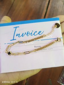 gelang rantai clover hitam 0 2 gram Semar nusantara