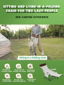 Outdoor Portable Folding Lounge Chair Lunch Break Detachable Beach Camping Barbecue High-Quality Sturdy Oxford Cloth