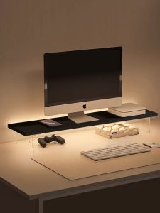 ชั้นวางจอคอมพิวเตอร์อะคริลิกใสสำหรับสำนักงาน ชั้นวางของสำหรับจัดระเบียบหอพักนักเรียน ชั้นวางของแบบลำลอง