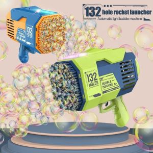 (Ready Stock) Good Quality 132 Holes Hot Selling Childrens Electric Colorful Lighting Bazooka Bubble Machine Gatling Bubble Gun Toys Bubble Machine Bubble Pistol For Children Gift Toys Buih Mainan