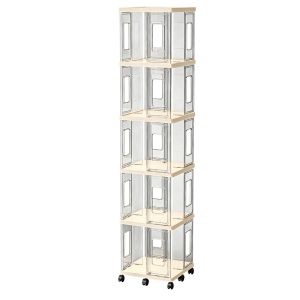 MEIZHUFU | Rotatable Acrylic Bookshelf Storage Cabinet