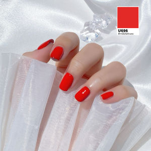 สีทาเล็บ สีทาเล็บกึ่งเจล (ไม่อบ) U-DELI Vegan Nail Polish 16ml โทนสีแดง Always Red ยาทาเล็บ หรู สีสวยชัด เงาแวววาว ไม่มีParaben สีทาเล็บสีแดง สีเล็บแดง สีเล็บสวยๆ