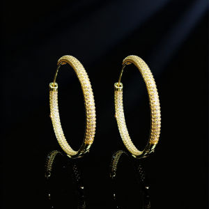 SEQUITO Trendy Bridesmaid Ear Decoration Pave Setting Tiny Sparkle AAA Cubic Zircon Engagement Silvery Big Hoop Earrings SE1016