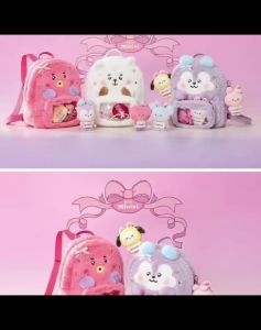 LINE FRIENDS | Model BT21 Minini Double-shoulder Pain Bag Travel Backpack for Storing Items Korean Pop Culture Accessories