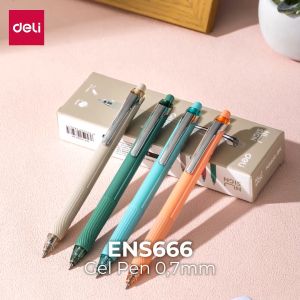 Nusign Retracable Gel Pen / Pulpen Gel Cetak 0.7 mm Tinta Hitam Biru Body Pastel ENS666