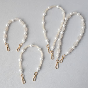 แฟชั่นใหม่อุปกรณ์เสริมถุงผู้หญิงที่แยกได้ลูกปัดโซ่ทึบไข่มุกอะคริลิคสายหรูหรากระเป๋าถือสตรีโซ่สะพายสะพายไหล่