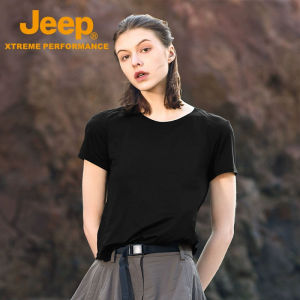 Jeep outdoor summer lightweight breathable quick drying ice silk cool yoga suit sports womens top