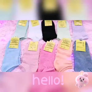 EFD060 Kaos Kaki Polos Wanita KaosKaki Spandek Pendek Korea Short Socks