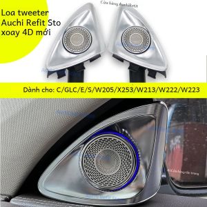 Loa Tweeter Xoay 4D 64 Màu Dành Cho Xe Mercedes Benz W213 W205 X253 W222 W223 W206 C/E/GLC/S-Class Còi Treble 3D Lắp Đặt Lại Chất Liệu ABS+Kim Loại