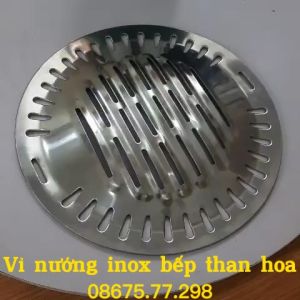 Vỉ inox bếp nướng than hoa tại bàn vỉ nướng tròn inox giá rẻ vỉ nướng inox đột lỗ chất lượng