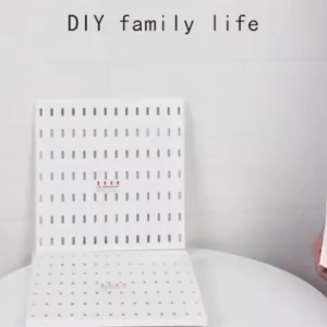 Rak Penyimpanan Dinding Pegboard Bebas Lubang dengan Pengait Perekat Aksesori Kombinasi Dekorasi DIY