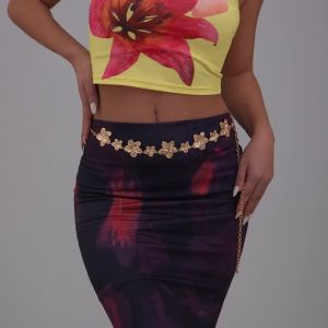 Ingemark | Ingemark Ocean Vacation Petal Flower Waist Chain for Women Summer Beach Bikini Belly Belt Party Rave Body Jewelry Accessories