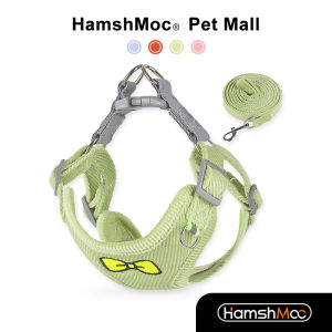 HamshMoc Personality Dog Harness And Leash Set Adjustable Dog Vest Soft Durable Leash With Comfort Handle For Small Medium Large Dogs Walking
