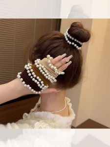 Fall and Winter High Elastic Durable Soft Hair Band Head Rope Classic Style Beads Mask Hair Rope Rubber Band Hair Accessories for Women