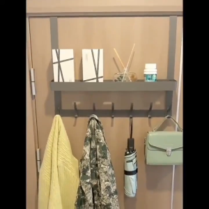 Wall Mounted Behind The Door Coat Rack With Mesh Basket And 4/5/6 Hooks Suitable For Hanging Storing Items Ideal Bathrooms Bedrooms Kitchens Offices Ship Today