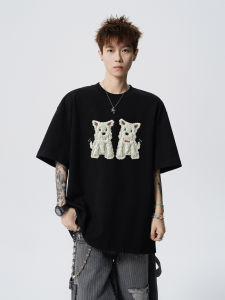 WUKONGYOUHUO | Cute Puppy Embroidery Loose Couple All-matching T-Shirt