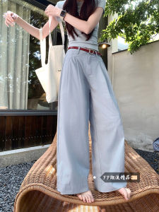 Quần Ống Đứng Cạp Cao Thời Trang Nữ Mùa Đông 2025 Phong Cách Hàn Quốc Quần Ống Rộng Thường Ngày Quần Dài Đến Mắt Cá Chân