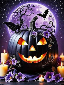 HUACAN Halloween Diamond Painting 5D DIY Black Pumpkin Diamond Embroidery New Arrivals 2025 Art Home Decoration