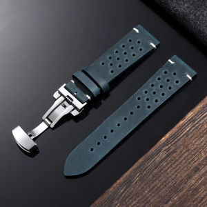 Vintage Watch Band Handmade Stitching Cowhide Strap for Omega for Seiko Smartwatch Breathable Wristband 18mm 20mm 21mm 22mm 24mm