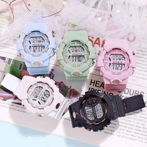 CoAce🔥ReadyStock🔥Korean Ins Style Fashion Sports Watches for Women Men Electronic Multi-functional Sporty Watch Led Digital Rubber LED Digital Electronic Watch Students Watch