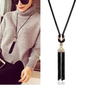 SUMENG | Elegant Fashion Pendant Necklace Tassel Long Winter Sweater Chain Necklace for Women Geometric Twisted Necklaces Jewelry Gift