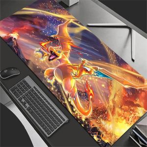 Bandai | Mouse Pad Anime Gaming Accessories Large Carpet Gamer PC Computer Office Laptop Keyboard Desk Mat P-Pokemons Charizard Mausepad