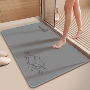 VIKAMA Bathroom Mat Modern Simple Diatom Mud Toilet Mat Wear-Resistant Anti-Skid Absorbent Bathroom Door Mat