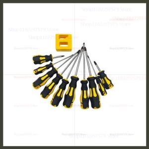 11 in 1 Magnetic Screwdriver Set with Cross Flat Precision Bits Multifunctional Handheld ToolsKit with Magnetizer for DIY Repair