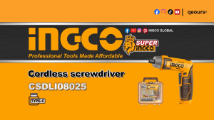 INGCO 8V 6NM CORDLESS SCREWDRIVER SET | 17 BITS | CSDLI08025